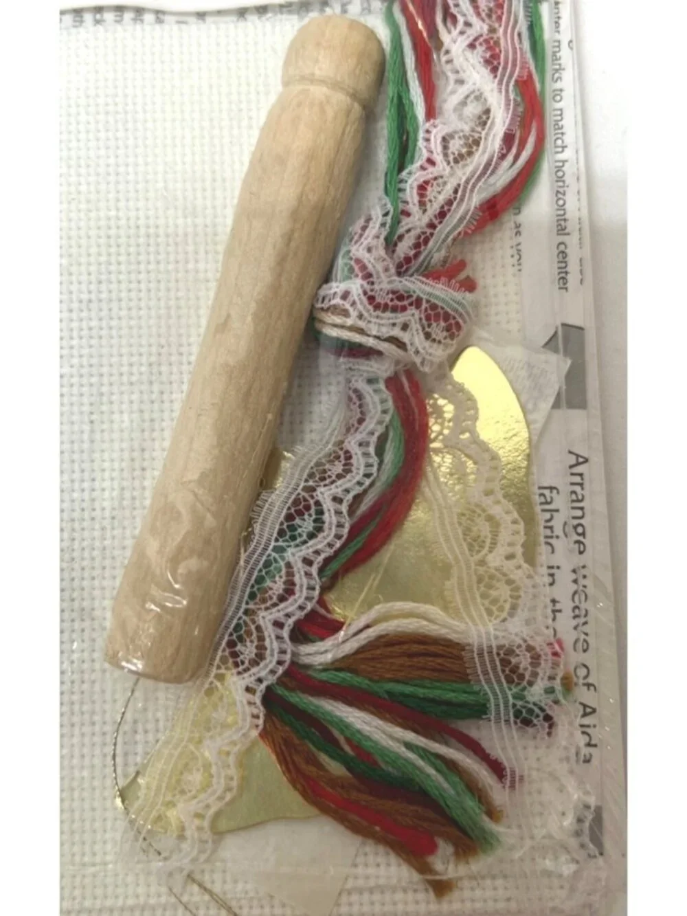 Holiday Time Angel Ornament Kit With Peppermint Heart Cross-Stitch Design - Picture 3 of 4